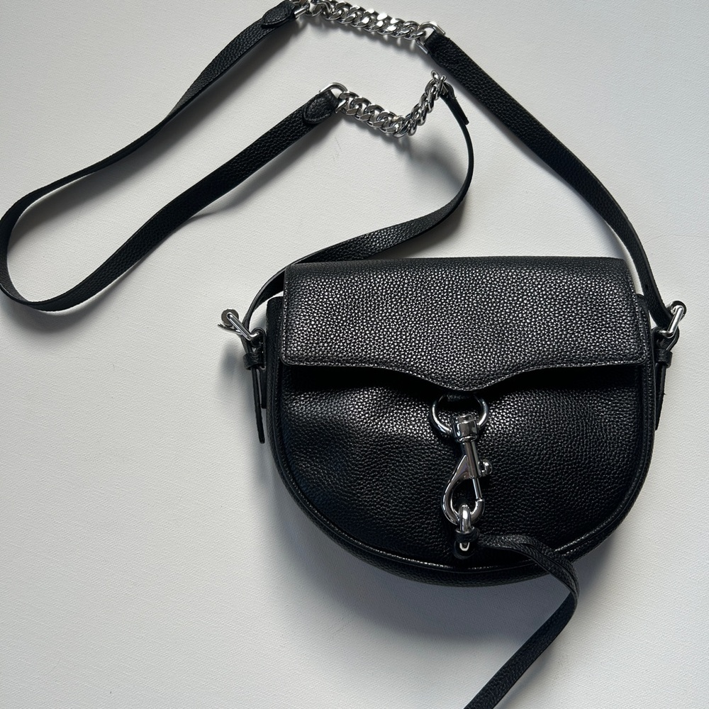 Rebecca Minkoff Black Leather Crossbody Bag - Picture 1 of 7
